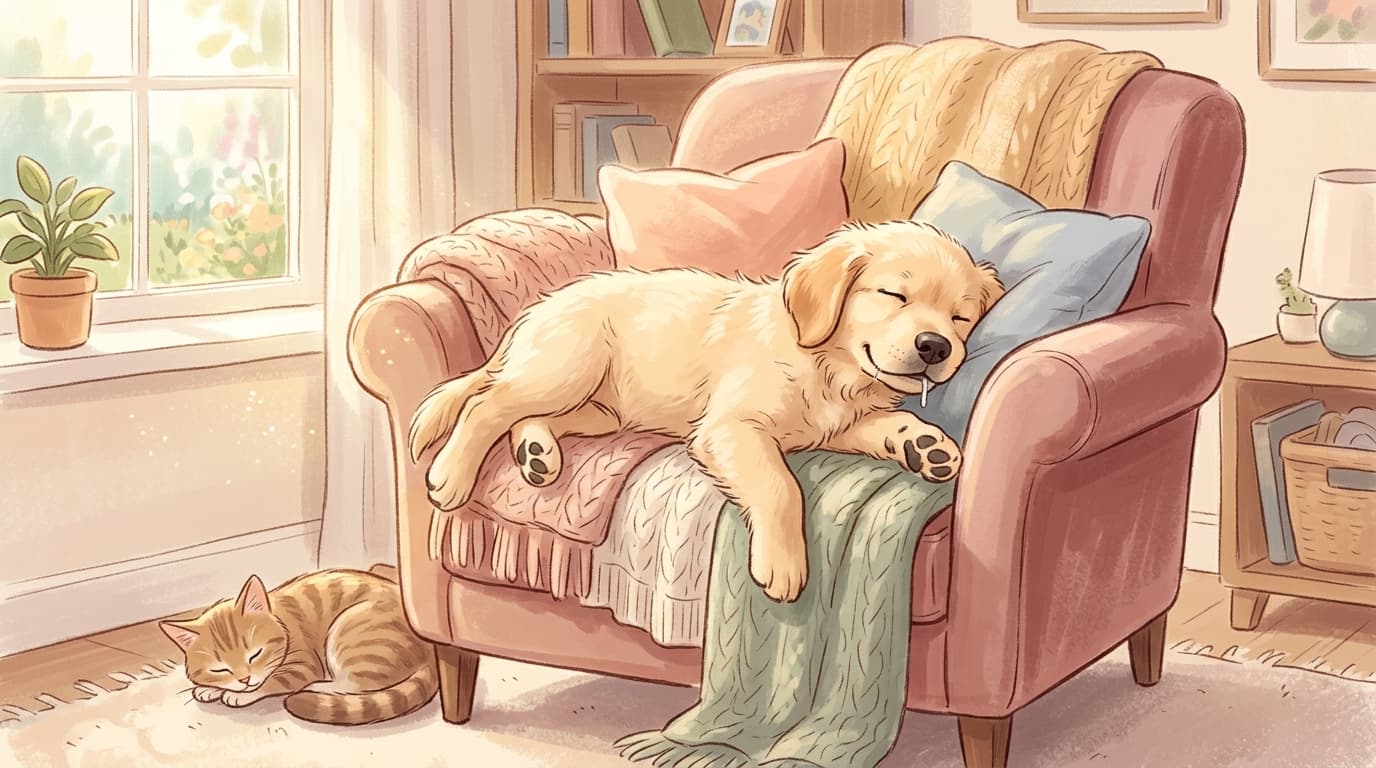 A vida despreocupada do cachorro: por que seu pet dorme como se fosse o dono da casa