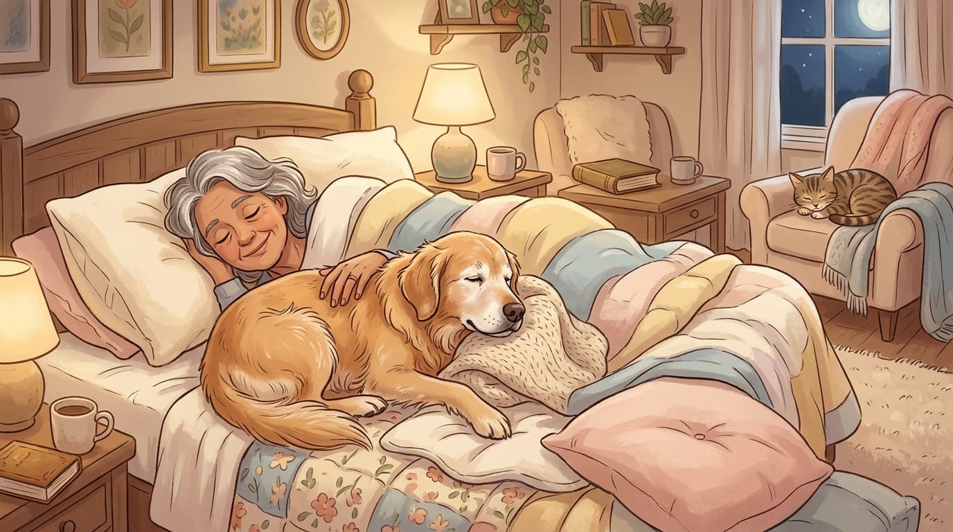 Warum dein Hund nach dem 50. Lebensjahr neben dir schläft (und was das wirklich bedeutet)