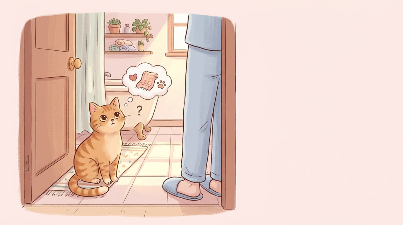 Warum deine Katze dir ins Badezimmer folgt (und was sie dir wirklich sagen will)